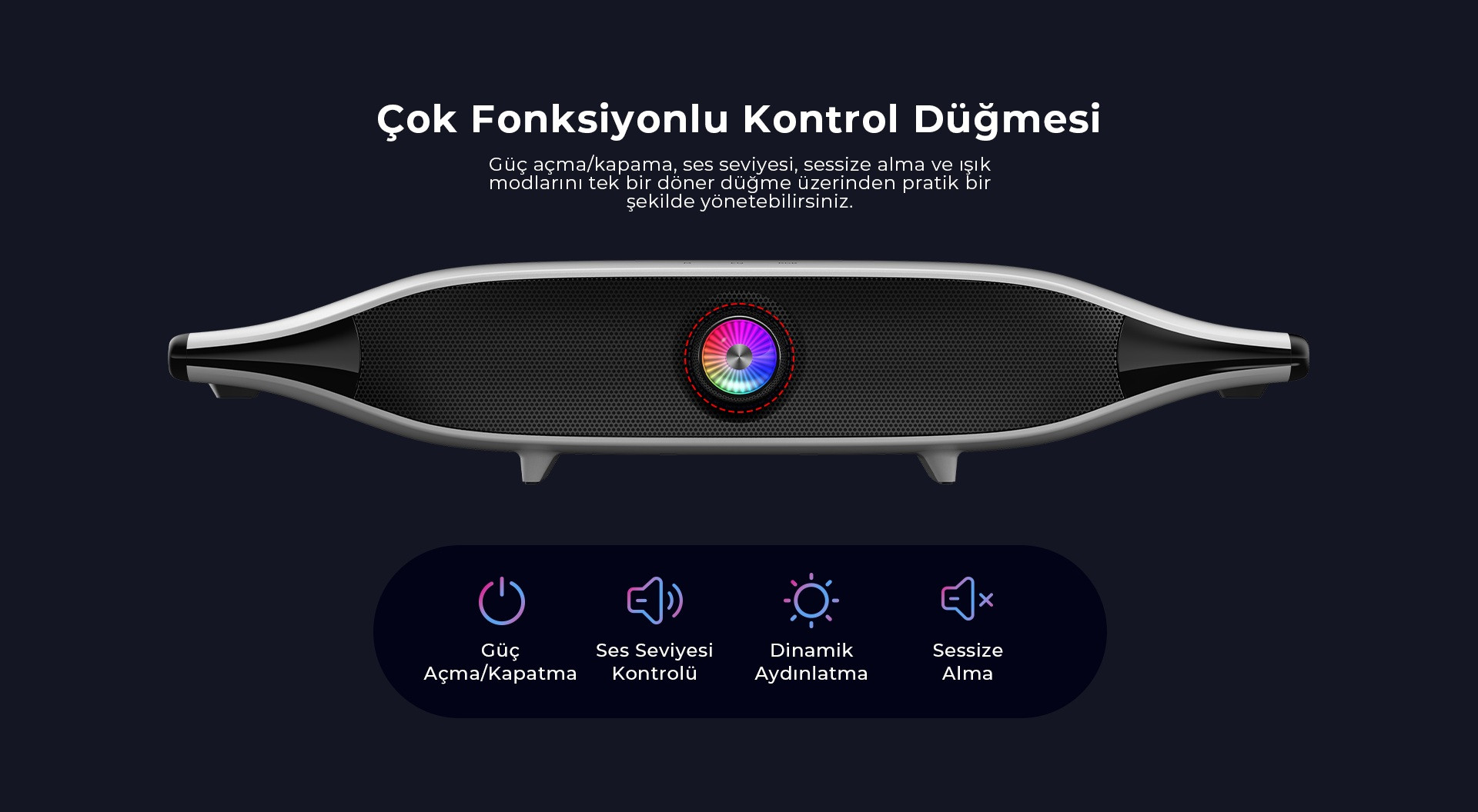 Havit Gamenote SK218 RGB Oyuncu Kablolu Bluetooth Hoparlör - Çift Modlu Bilgisayar Hoparlörü - Beyaz