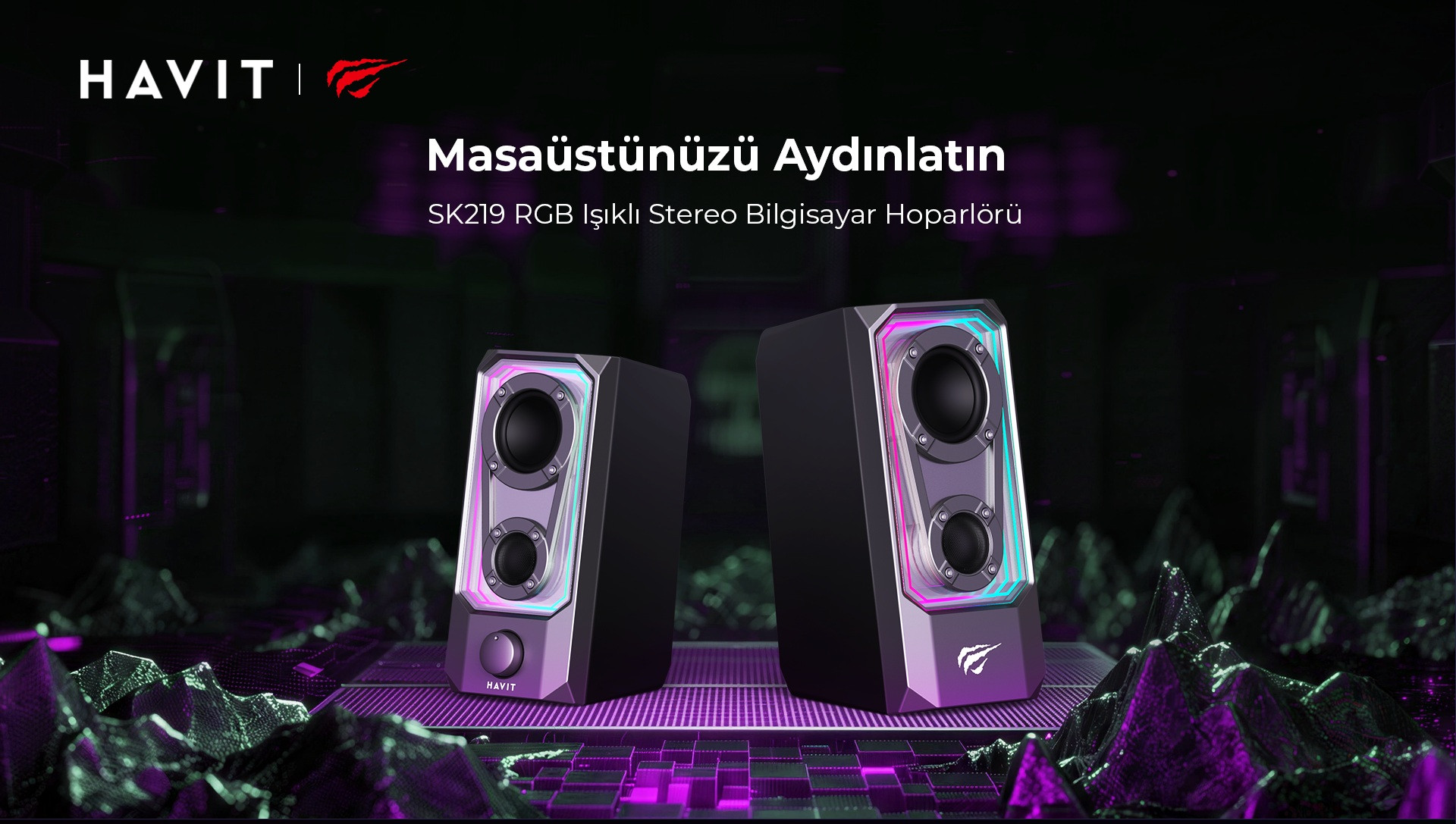 Havit Gamenote SK219 RGB Oyuncu Kablolu Bluetooth Hoparlör 