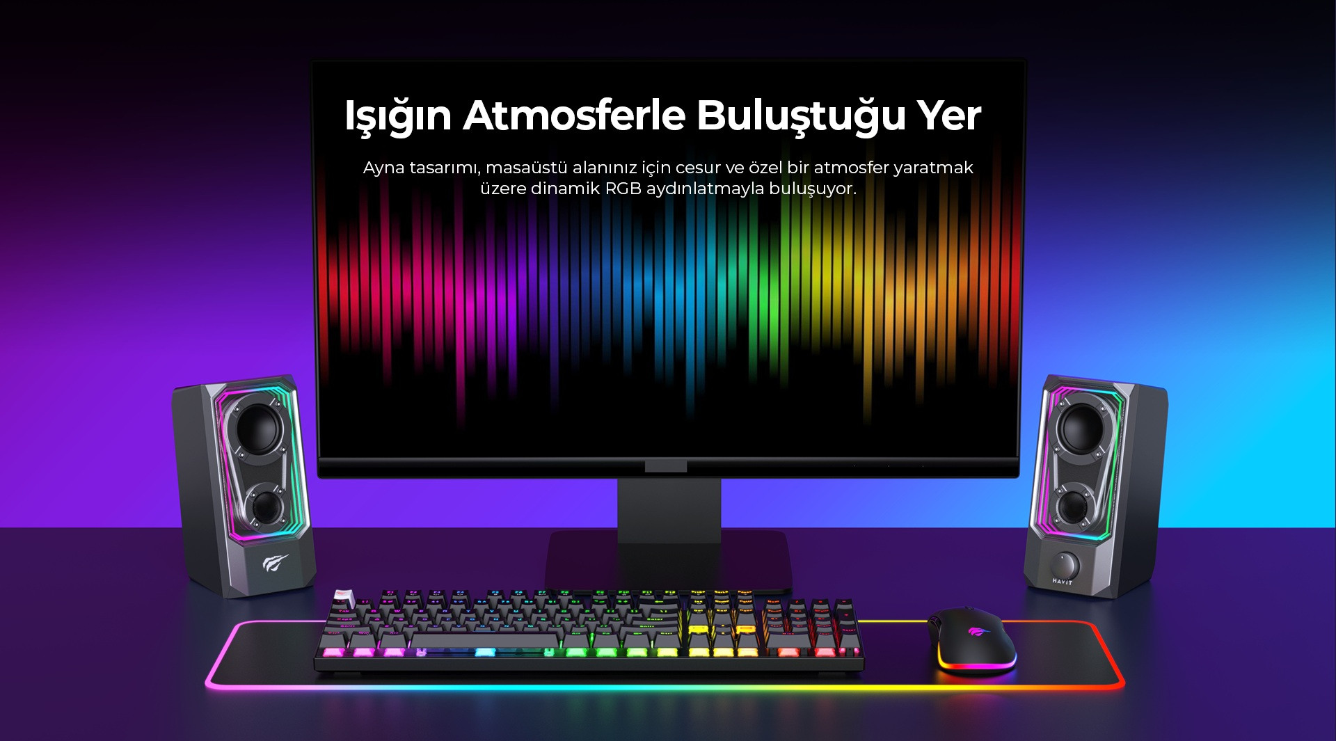 Havit Gamenote SK219 RGB Oyuncu Kablolu Bluetooth Hoparlör 