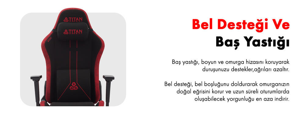 Titanseat Kairo Red Kumaş Oyuncu Koltuğu