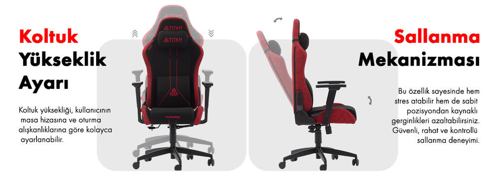 Titanseat Kairo Red Kumaş Oyuncu Koltuğu