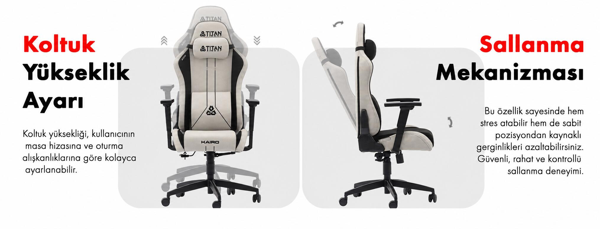 Titanseat Kairo Moonlight Kumaş Oyuncu Koltuğu