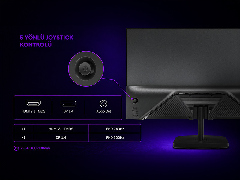 James Donkey Revon R50 24″ 300Hz 0.5Ms Fast VA Gaming Monitör (Ölü Pikselde Anında Değişim)