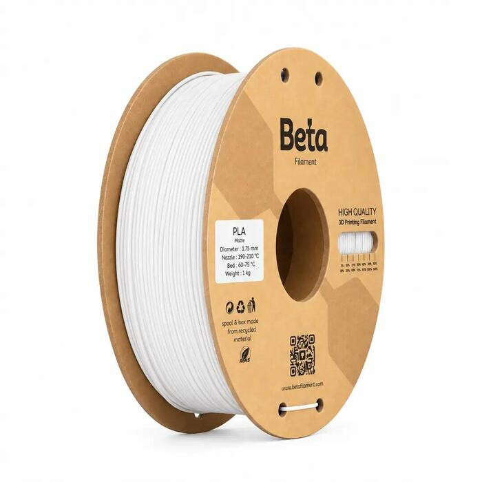 Beta PLA-Matte 1.75 mm 1 kg Beyaz Filament