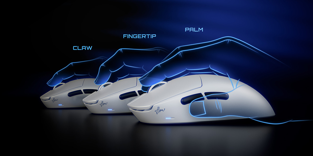 GamePower Flow PAW3315 16.000DPI Mekanik Switch Kablosuz Beyaz Gaming Mouse (Grip Tape ve Skatez Hediyeli)