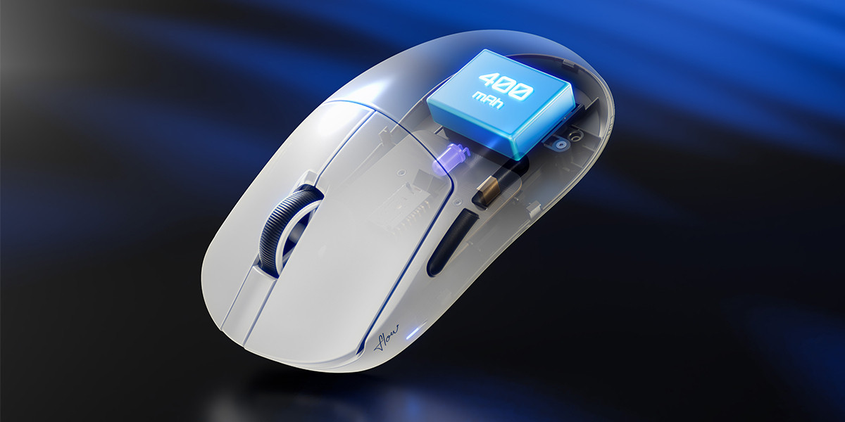 GamePower Flow PAW3315 16.000DPI Mekanik Switch Kablosuz Beyaz Gaming Mouse (Grip Tape ve Skatez Hediyeli)