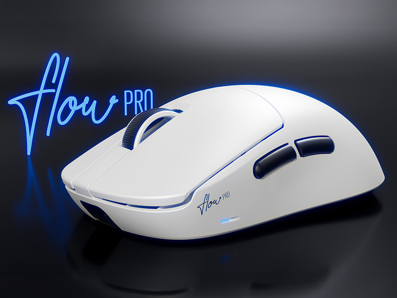GamePower Flow Pro 8K PAW3395 26.000DPI Optik Switch Kablosuz Beyaz Gaming Mouse (Grip Tape ve Skatez Hediyeli)