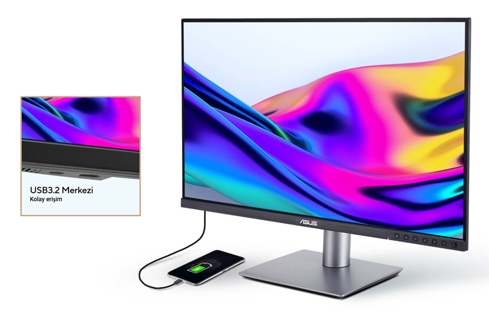 ASUS ProArt PA278CGRV 27″ 144Hz 5ms Dahili Hoparlör Pivot VESA DisplayHDR 400 QHD IPS Monitör