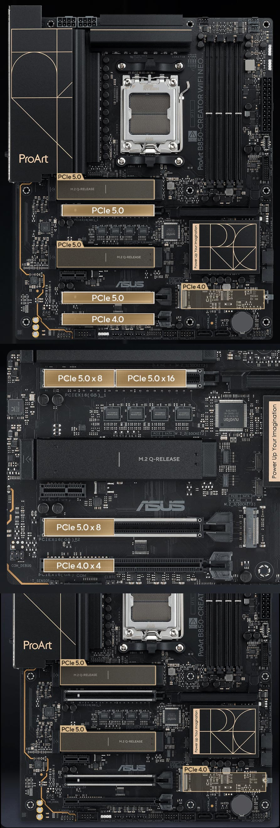 ASUS PROART B850-CREATOR WIFI NEO AMD B850 Soket AM5 DDR5 9000+MT/s(OC) Wi-Fi 7 ATX Anakart