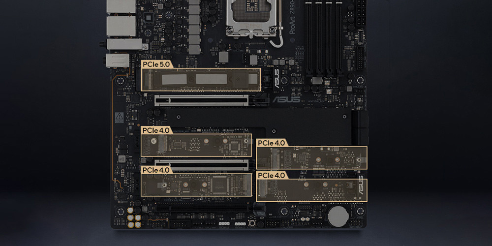 ASUS PROART Z890-CREATOR WIFI  Intel LGA1851 Z890 DDR5 9066+MHz(OC) ATX Gaming Anakart