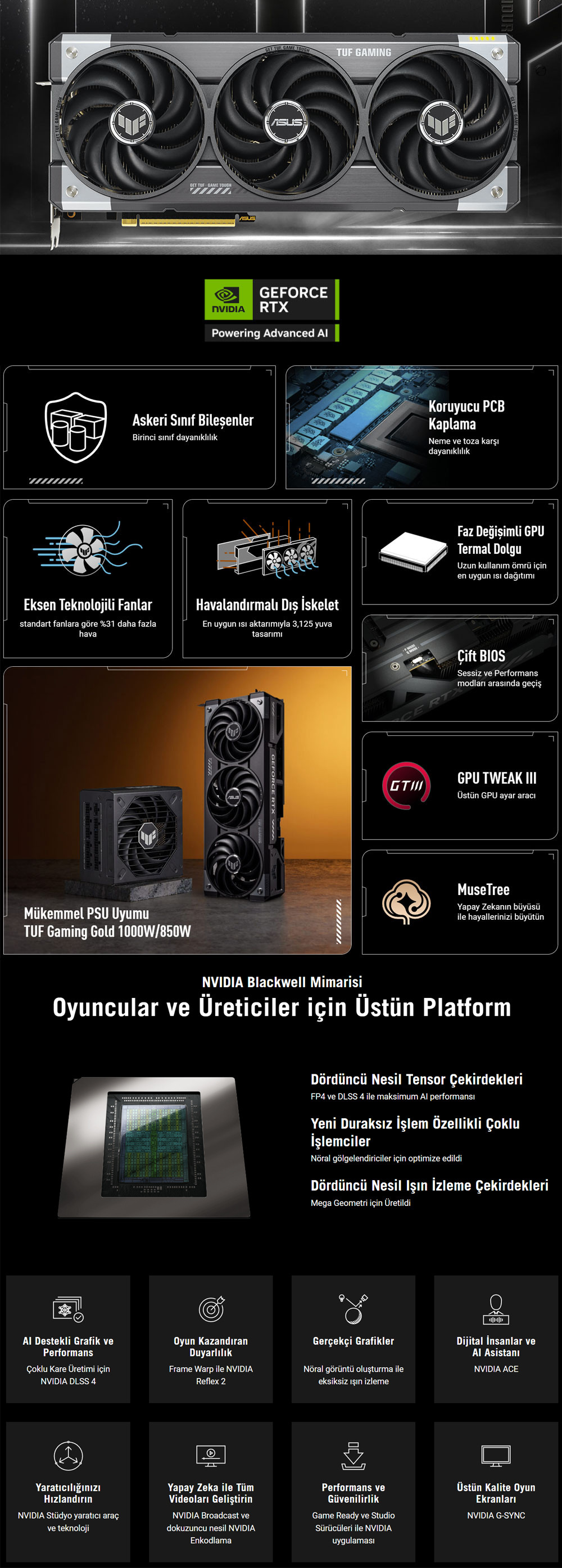 ASUS TUF Gaming GeForce RTX 5070 12GB TUF-RTX5070-O12G-GAMING GDDR7 OC Edition 192Bit Gaming Ekran Kartı