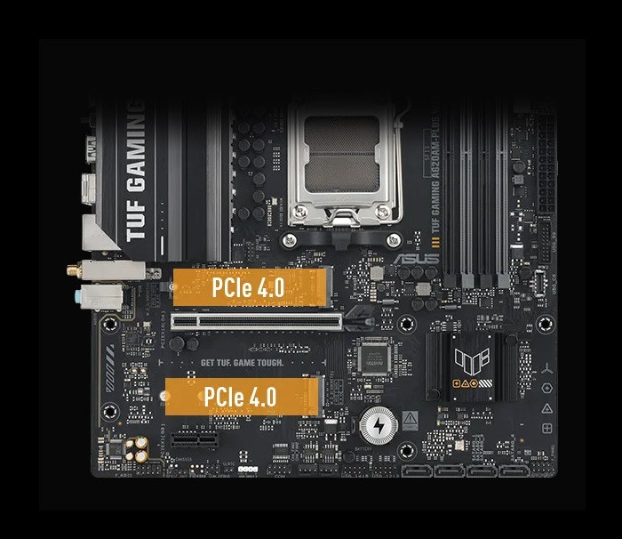ASUS TUF GAMING A620AM-PLUS WIFI AM5 DDR5 7600+(OC)MHz mATX Gaming Anakart