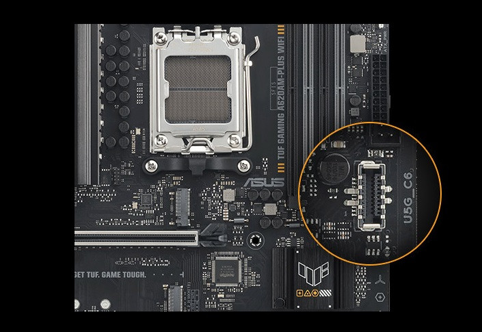 ASUS TUF GAMING A620AM-PLUS WIFI AM5 DDR5 7600+(OC)MHz mATX Gaming Anakart