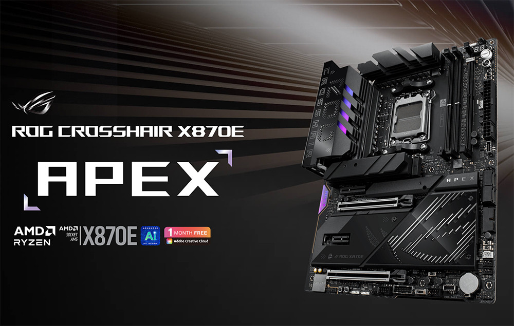ASUS ROG CROSSHAIR X870E APEX AM5 DDR5 9600+(OC) MHz ATX Gaming Anakart