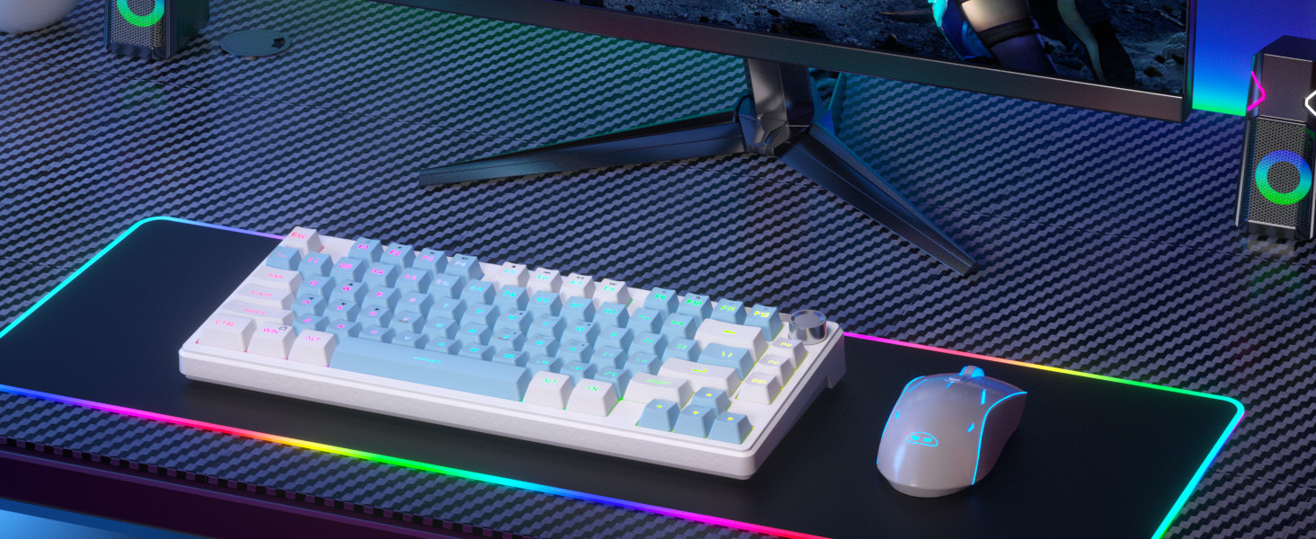 MageGee TS75 %75 Beyaz 79 Tuş RGB Kablolu Membran Gaming Klavye