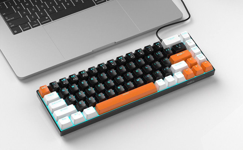 MageGee MK-BOX 68 Tuş Kablolu Mekanik Kahverengi Switch Türkçe Q Turuncu-Siyah Gaming Klavye