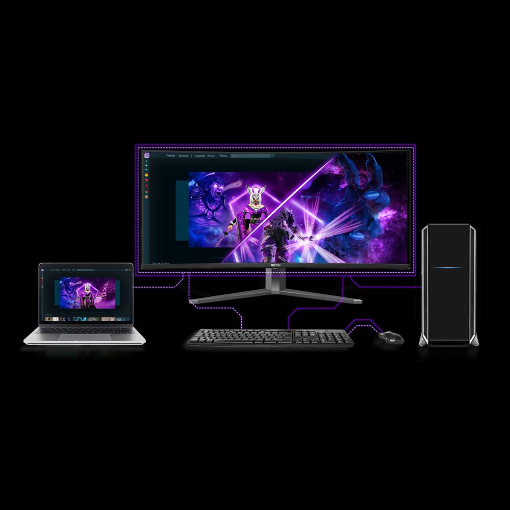 AOC AGON PRO AGP346UCSD 34″ 360Hz 0.03ms HDMI DP Adaptive Sync HDR500 WQHD QD-OLED Curved 1800R Gaming Monitör
