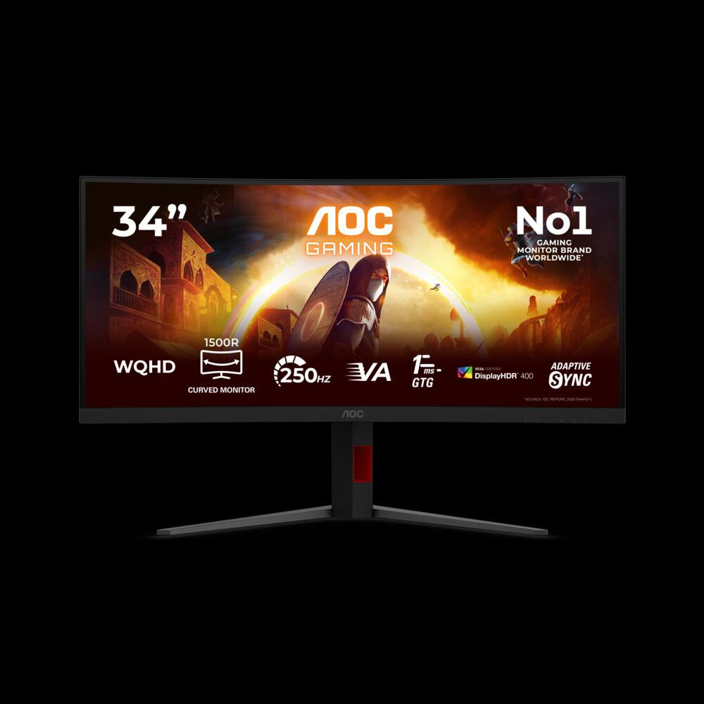 AOC CU34G4ZCA 34″ 250Hz 0.3ms Adaptive Sync 1500R Curved WQHD Fast Va Oyuncu Monitörü