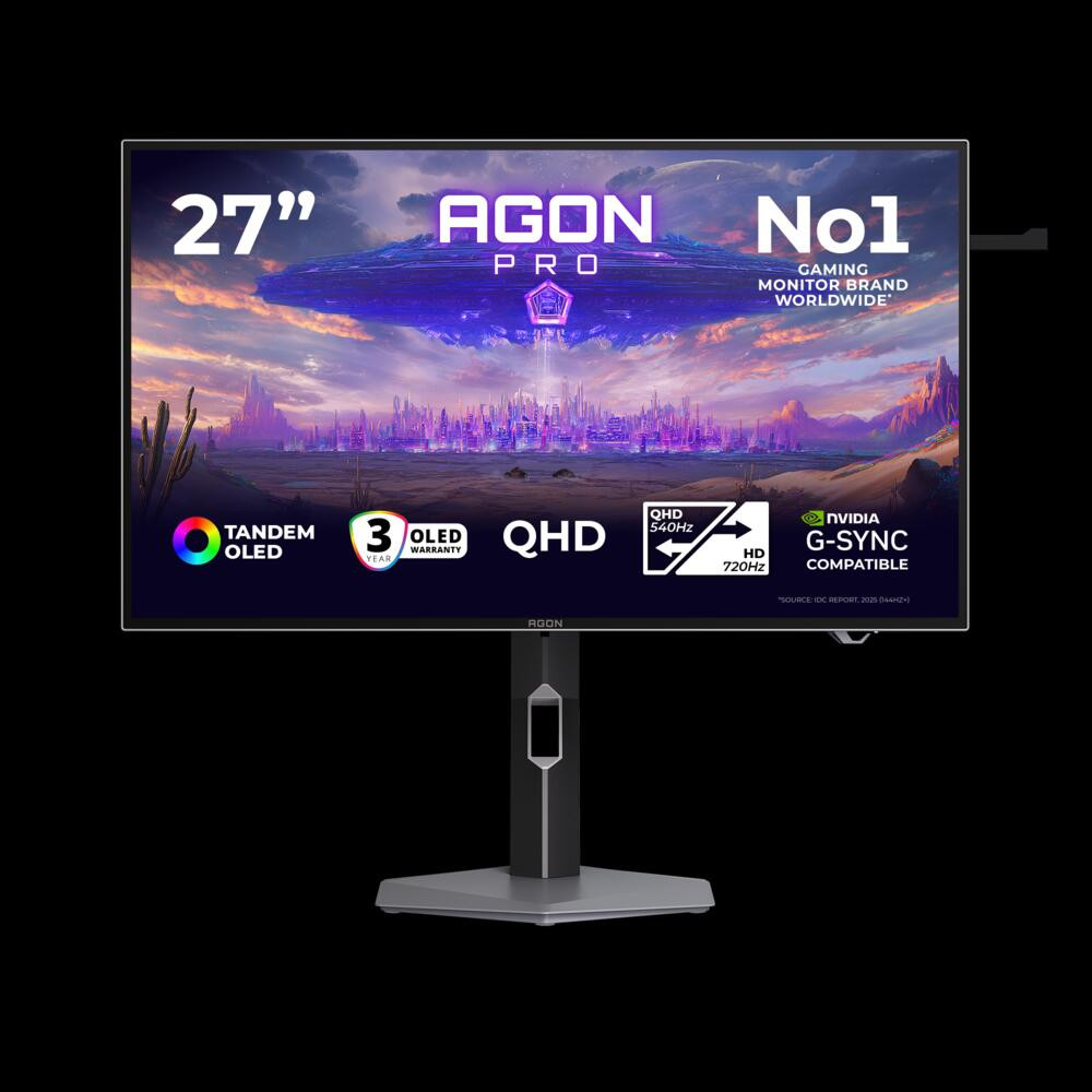 AOC AGON PRO AGP277QKDC 26.5″ 540Hz 0.03ms 2K Adaptive Sync Pivot HDR True Black 500 W-OLED Gaming (Oyuncu) Monitör