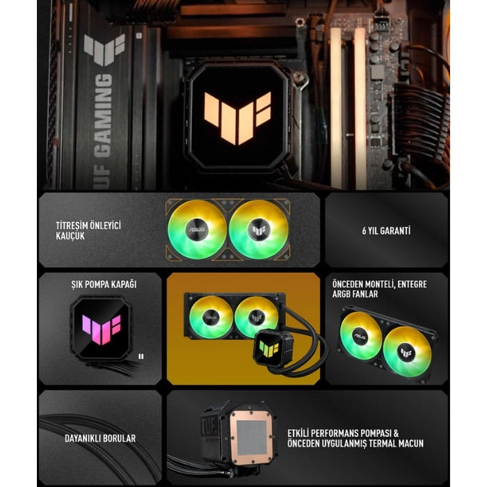 ASUS TUF Gaming LC III 240 ARGB 240mm Siyah İşlemci Sıvı Soğutucu