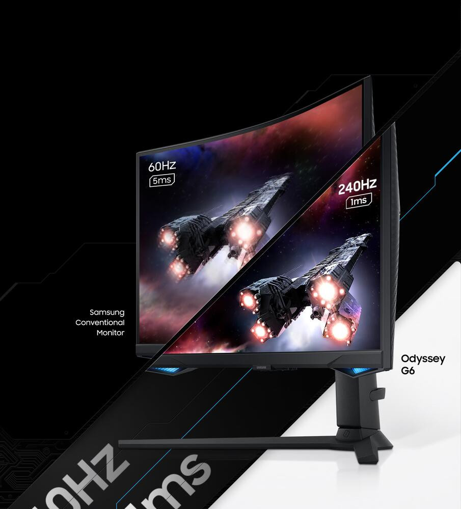 Samsung Odyssey G6 G65B LS27BG652EUXUF 27” 1ms 240Hz FreeSync Premium Pro 1000R Curved QHD VA Akıllı Gaming (Oyuncu) Monitör