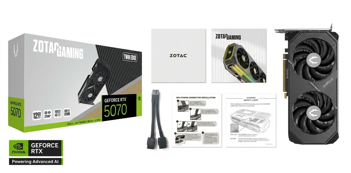 Zotac Gaming GeForce RTX 5070 12GB TWIN EDGE ZT-B50700E-10P GDDR7 192Bit Gaming Ekran Kartı