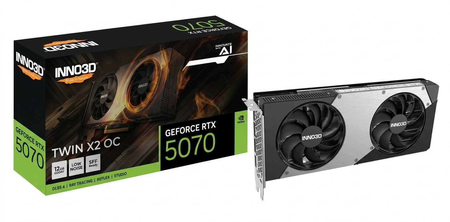 Inno3D RTX 5070 TWIN X2 OC 12GB N50702-12D7X-195064N GDDR7 192Bit Gaming Ekran Kartı
