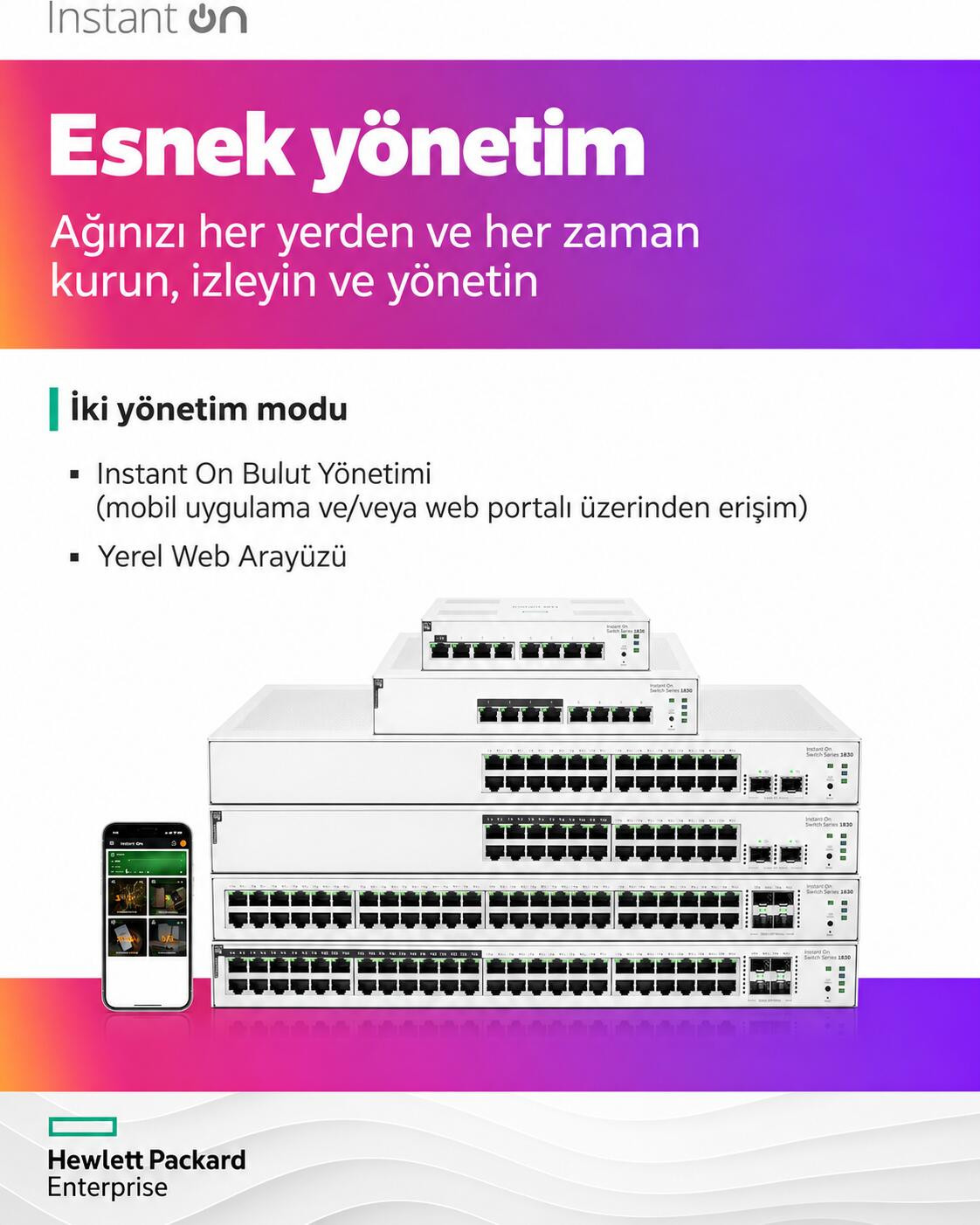 HP Aruba Instant On 1830-8G JL811A 8 Port 10/100/1000 Mbps Yönetilebilir Gigabit Switch