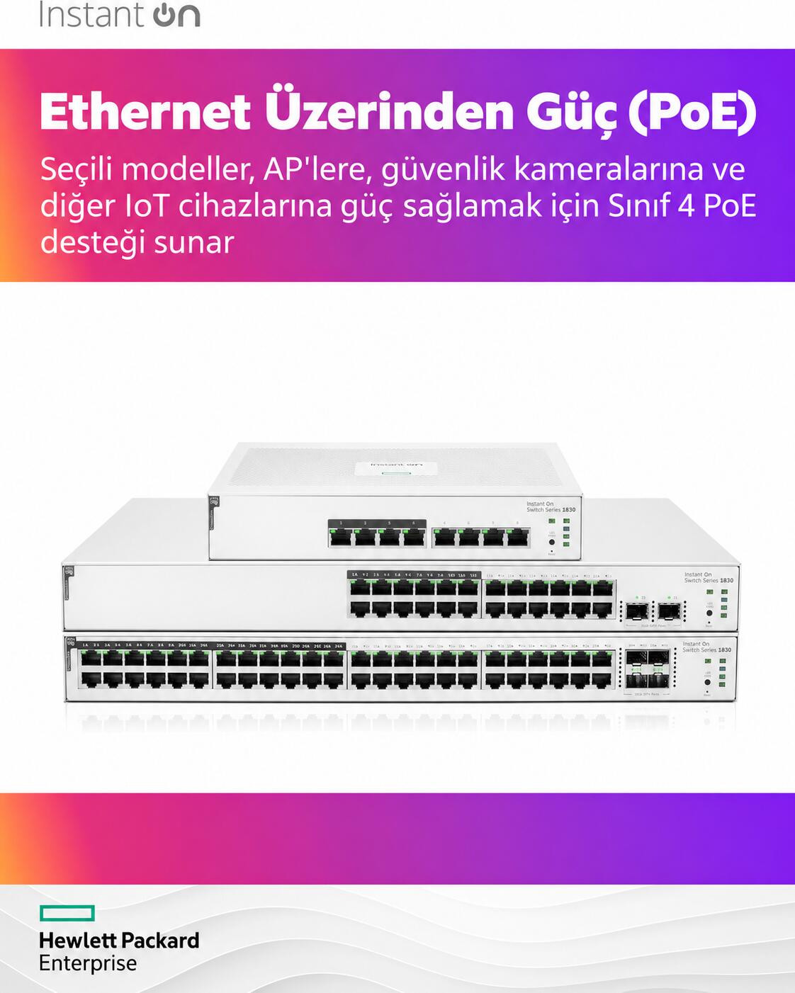 HP Aruba Instant On 1830-8G JL811A 8 Port 10/100/1000 Mbps Yönetilebilir Gigabit Switch
