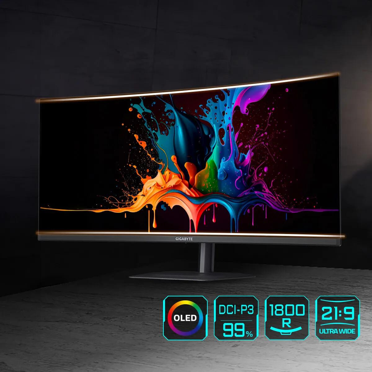GIGABYTE MO34WQC36 34″ 360Hz 0.03ms DisplayHDR True Black 500 1800R Curved WQHD QD-OLED Gaming (Oyuncu) Monitör