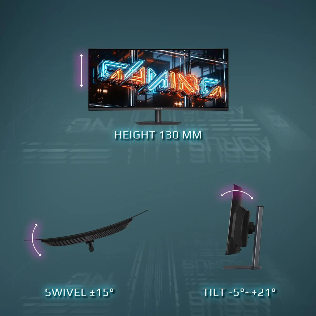 GIGABYTE MO34WQC36 34″ 360Hz 0.03ms DisplayHDR True Black 500 1800R Curved WQHD QD-OLED Gaming (Oyuncu) Monitör