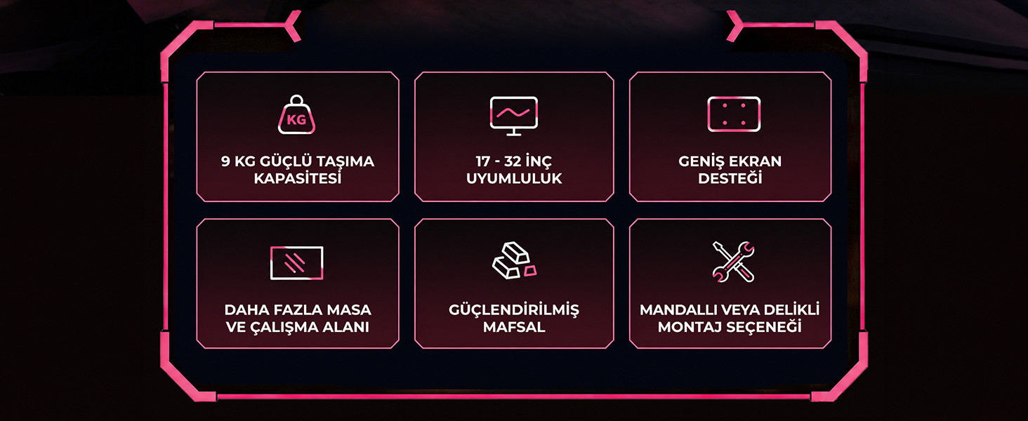 James Donkey Mr20 17’’-32’’ Amortisörlü Tekli Monitör Standı Beyaz