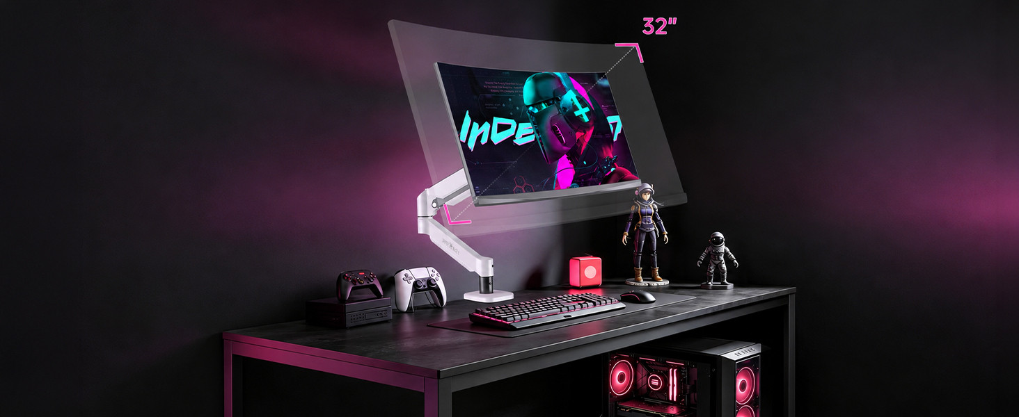 James Donkey Mr20 17’’-32’’ Amortisörlü Tekli Monitör Standı Beyaz