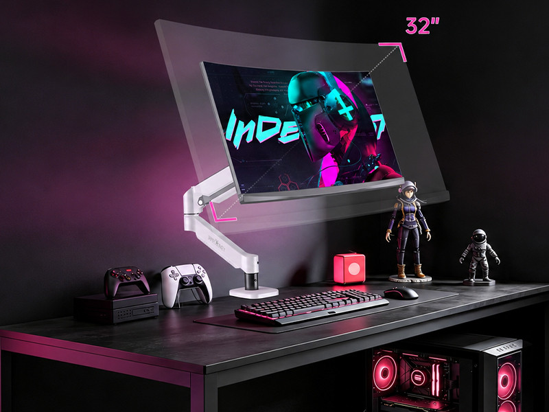 James Donkey Mr20 17’’-32’’ Amortisörlü Tekli Monitör Standı Beyaz