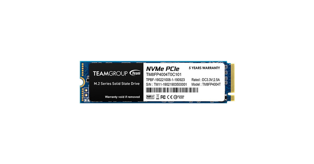 Team MP34 4TB 3500/2900MB/s NVMe PCIe Gen3x4 M.2 SSD Disk