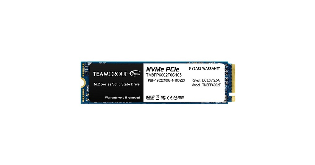 Team MP33 2TB 1800/1500MB/s NVMe PCIe Gen3x4 M.2 SSD Disk