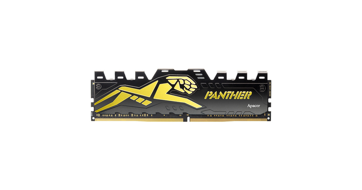 Apacer Panther 16GB (1x16GB) 3200Mhz CL16 DDR4 Black-Gold Gaming Ram (AH4U16G32C28Y7GAA-1)