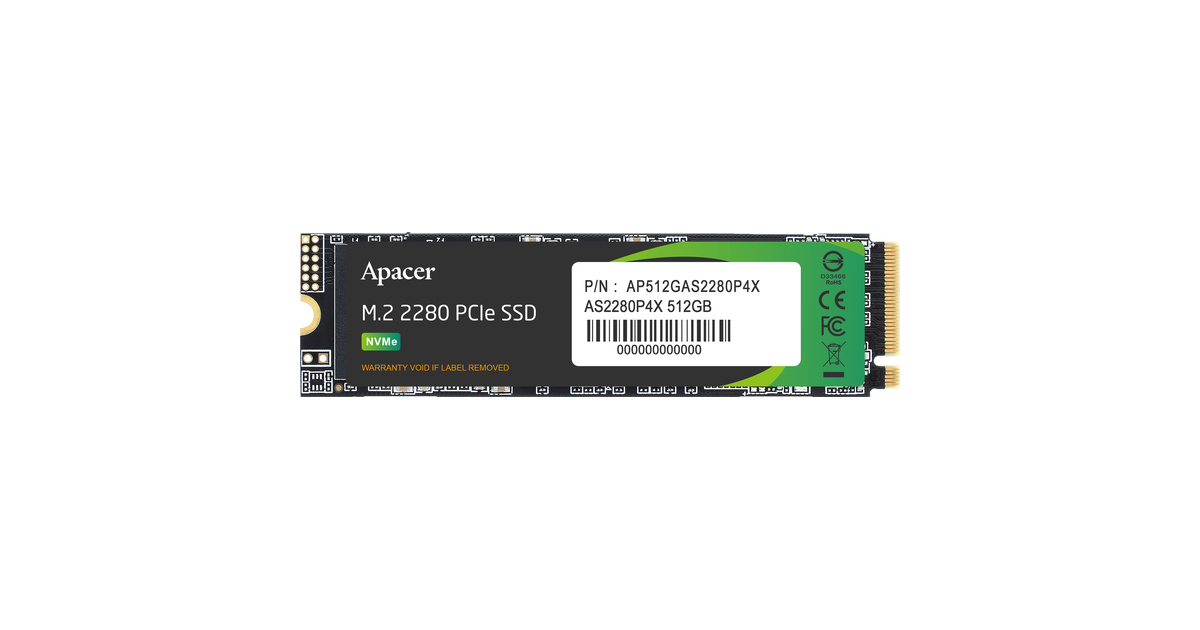 Apacer AS2280P4X-1 512GB 2100/1500MB/s NVMe PCIe M.2 SSD Disk