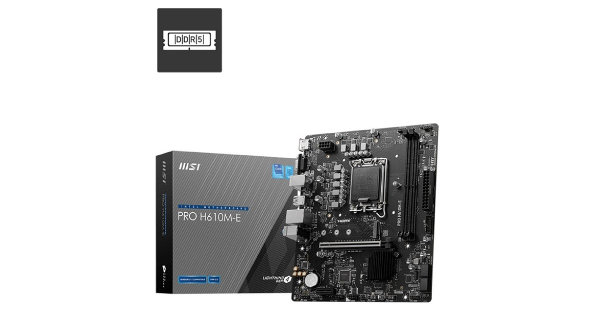 MSI PRO H610M-E Intel LGA1700 DDR5 5600MHz mATX Gaming (Oyuncu
