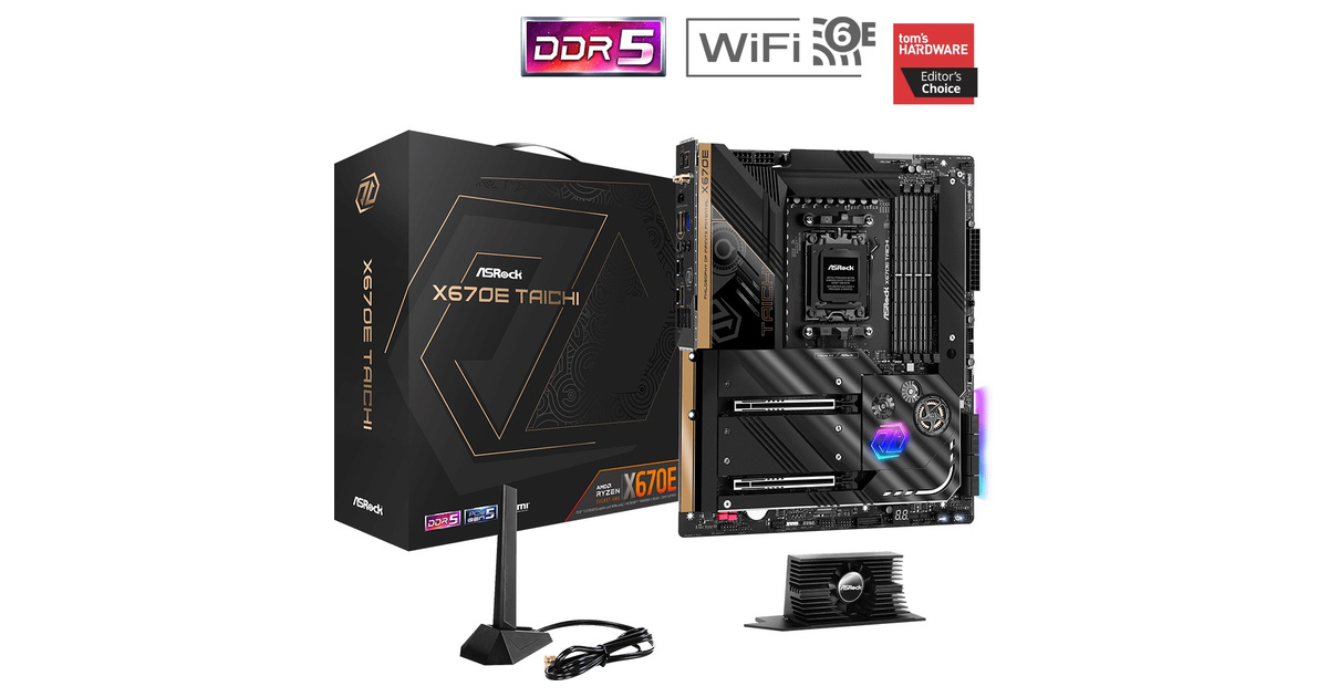 Asrock X670E Taichi Wi-Fi 7800mhz(OC) RGB M.2 AM5 E-ATX DDR5 Anakart