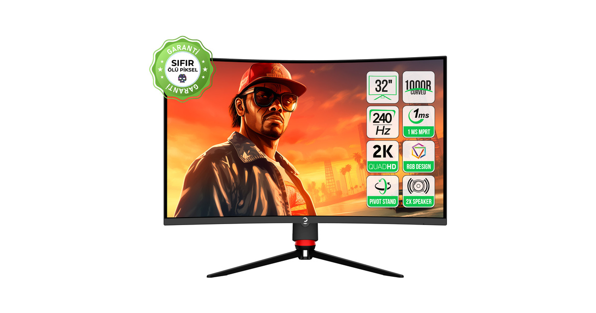GamePower Vision V30 32'' Curved 1000R RGB 240Hz 1ms 2K (QHD