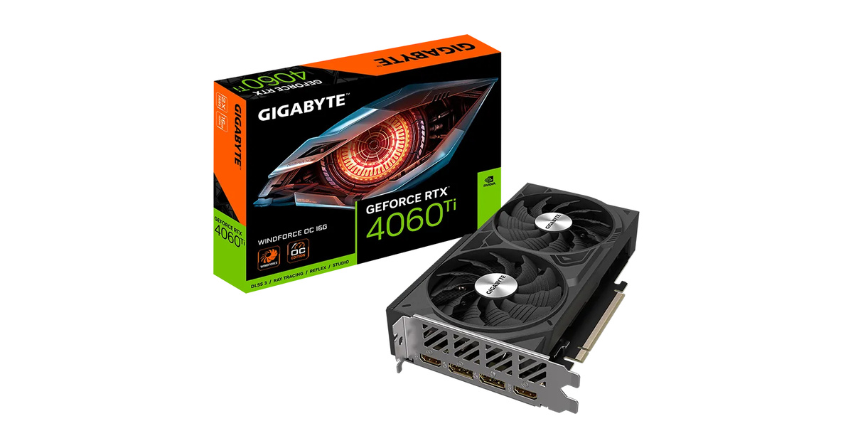 Gigabyte GeForce RTX 4060 Ti Windforce OC 16G GV-N406TWF2OC-16GD