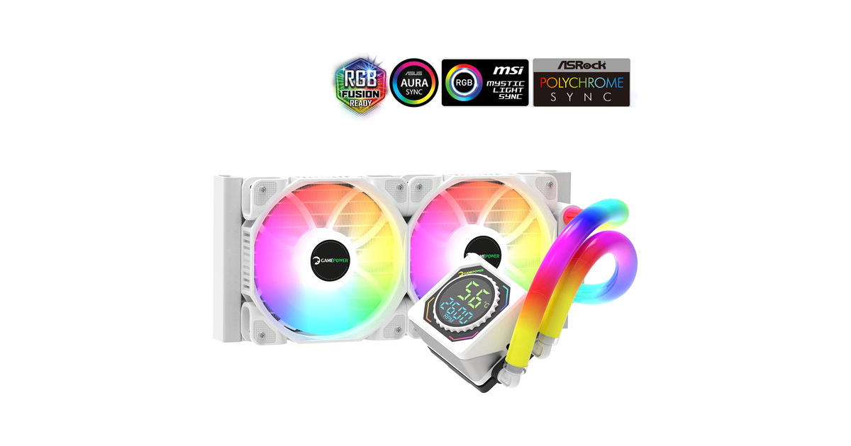 GamePower Skadi Square 240 ARGB Beyaz (RGB Borulu) 240mm Cpu Sıvı Soğutma