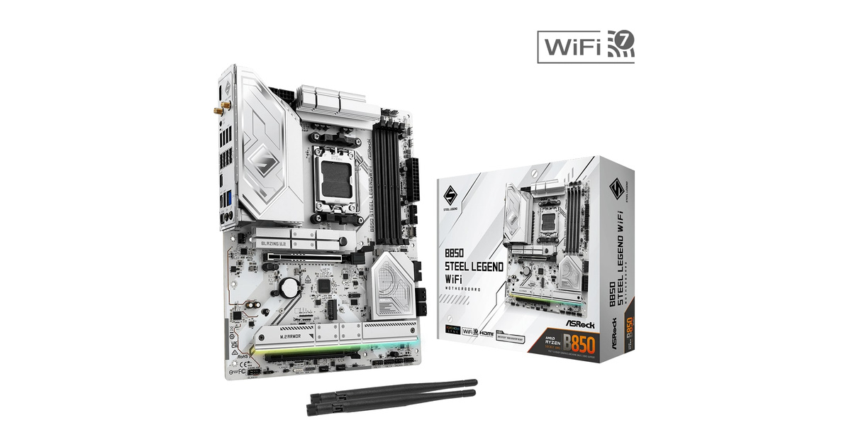 Asrock B850 Steel Legend WiFi AM5 DDR5 8000MHz+(OC) ATX Gaming