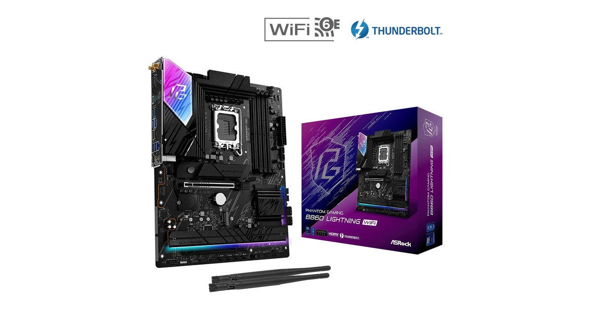 Asrock B860 Lightning WiFi LGA1851 DDR5 8933MHz+(OC) ATX Gaming (Oyuncu) Anakart
