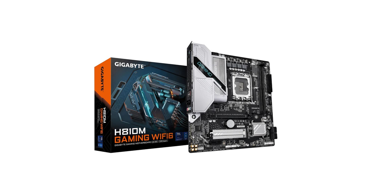 Gigabyte H810M GAMING WIFI6 Intel H810 Soket 1851 DDR5 6400MHz(OC) mATX Gaming (Oyuncu) Anakart