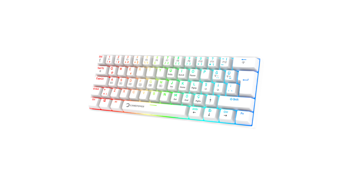 Gamepower Lyra 60M RGB TKL Blue Switch Kablolu Klavye Beyaz