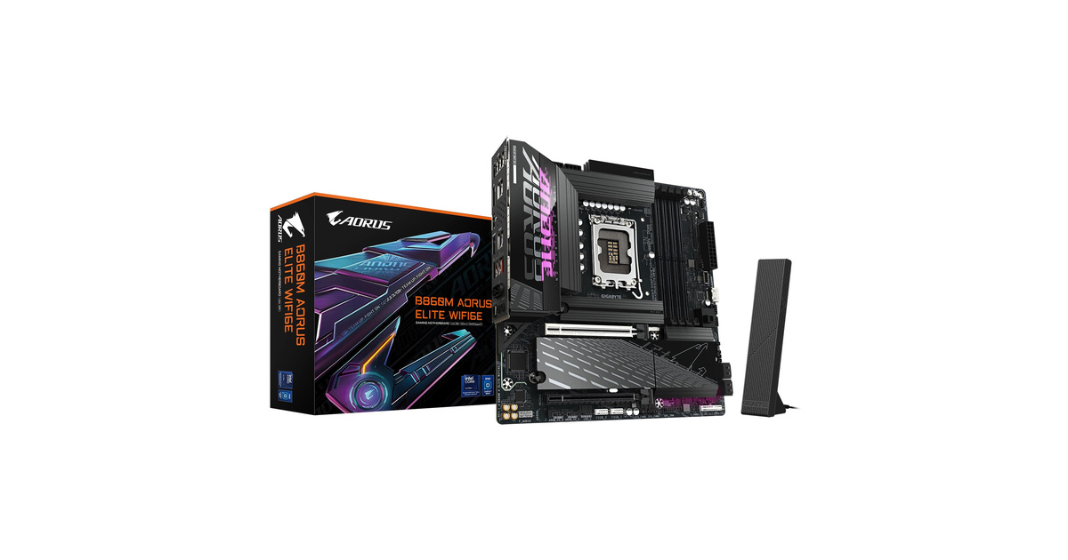 Gigabyte B860M AORUS ELITE WIFI6E Soket LGA1851 DDR5 9200MHz (OC) mATX Gaming (Oyuncu) Anakart