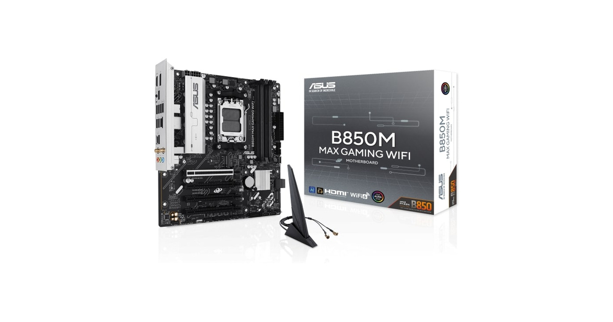 ASUS B850M MAX GAMING WIFI 8000Mhz(OC) M.2 AM5 mATX Anakart