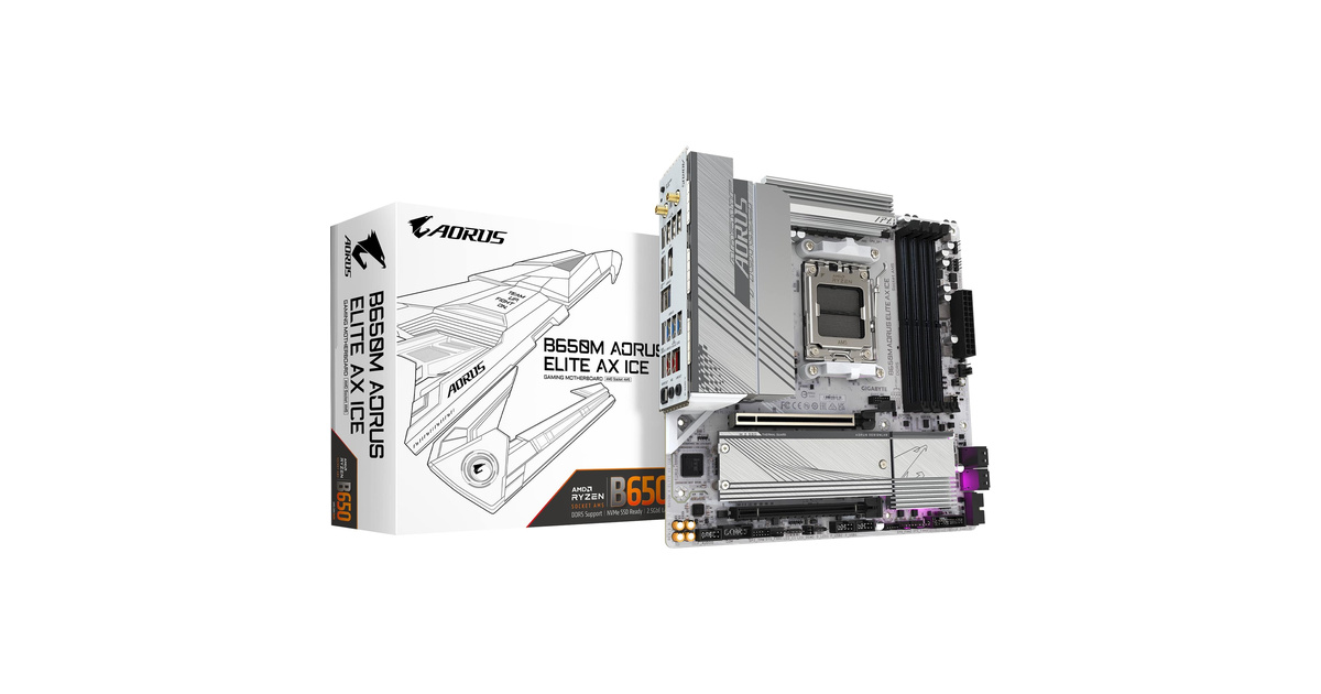Gigabyte B650M AORUS ELITE AX ICE AM5 DDR5 8000MHz (OC) mATX